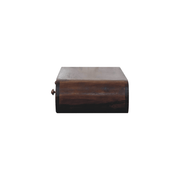 Artisan Furniture Solid Wood Wall Mounted California Walnut Console Table, 2 Drawers, Brown - InStock