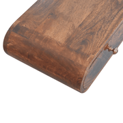 Artisan Furniture Solid Wood Wall Mounted California Walnut Console Table, 2 Drawers, Brown - InStock