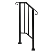 Artisasset Matte Black Outdoor 1st Tier Iron Handrail - InStock