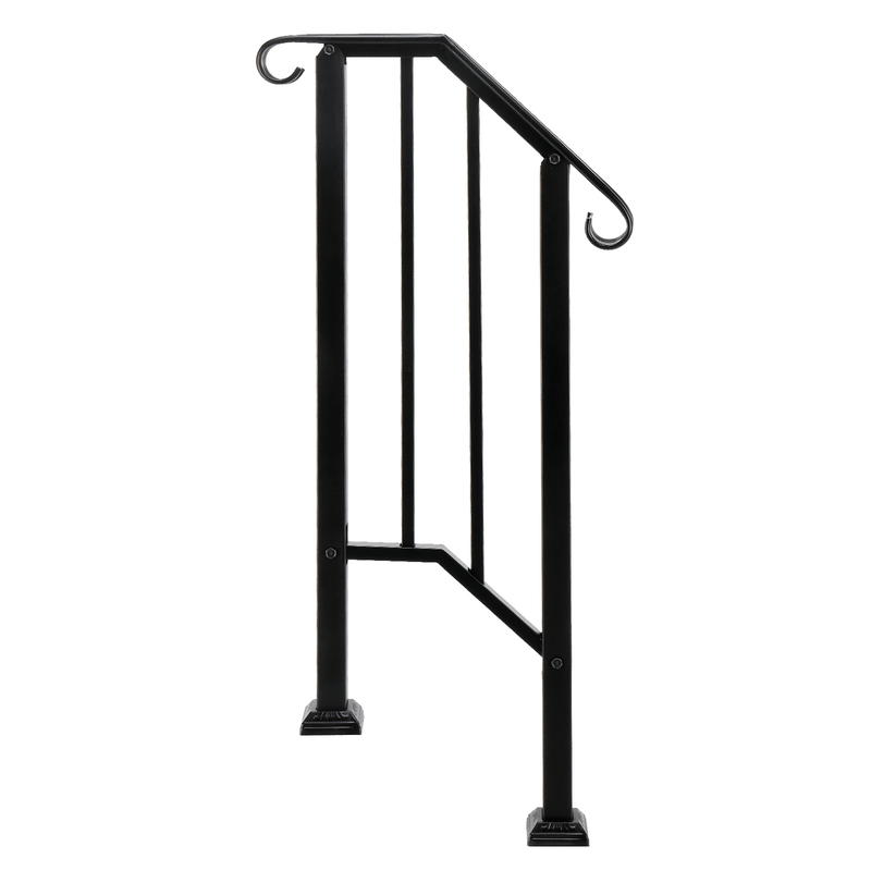 Artisasset Matte Black Outdoor 1st Tier Iron Handrail - InStock