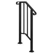 Artisasset Matte Black Outdoor 1st Tier Iron Handrail - InStock
