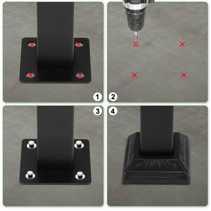 Artisasset Matte Black Outdoor 1st Tier Iron Handrail - InStock
