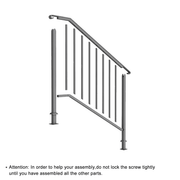 Artisasset Matte Black Outdoor 3 Level Iron Handrail - InStock