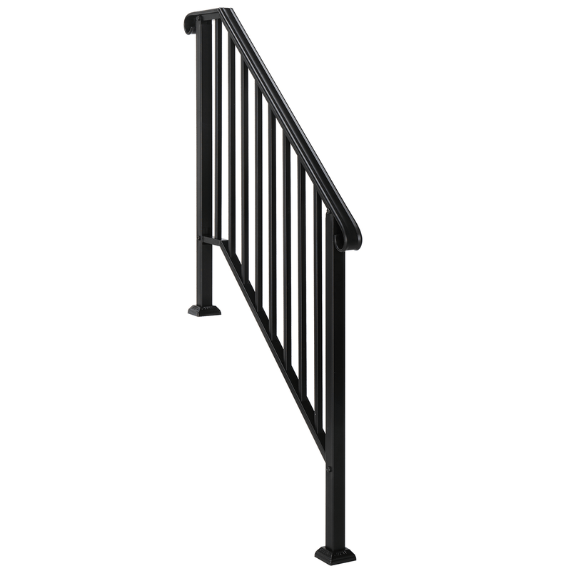 Artisasset Matte Black Outdoor 3 Level Iron Handrail - InStock