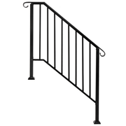 Artisasset Matte Black Outdoor 3 Level Iron Handrail - InStock