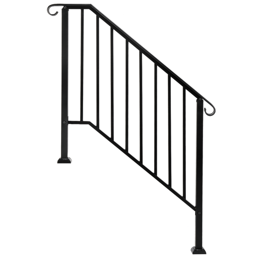 Artisasset Matte Black Outdoor 3 Level Iron Handrail - InStock