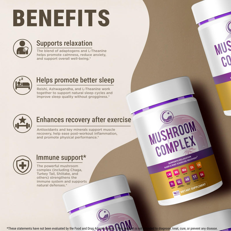 Evening Mushroom Capsules – Relaxation & Sleep (60 Caps)