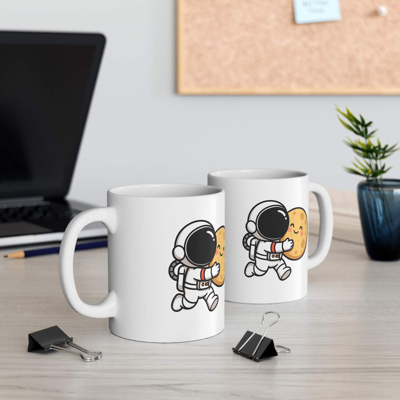 Astronaut Hugging Moon Mug – Cute Space Love Cup Gift