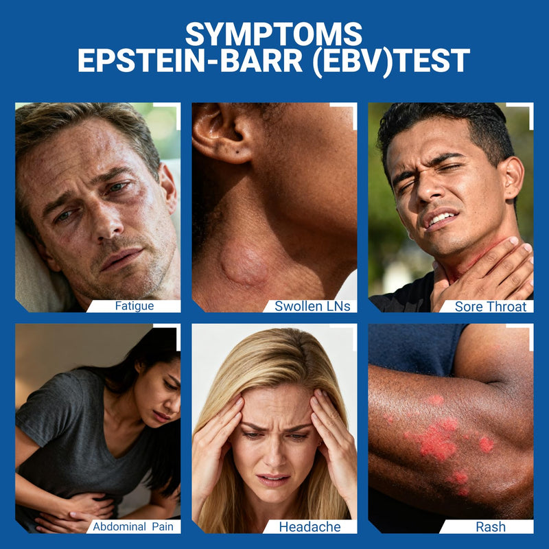 at-Home Epstein-Barr (EBV) Test Kit – Finger-Prick Sample, No Lab Visit Needed – Detects IgG to VCA & EBNA (In Vitro Diagnostic Use Only)