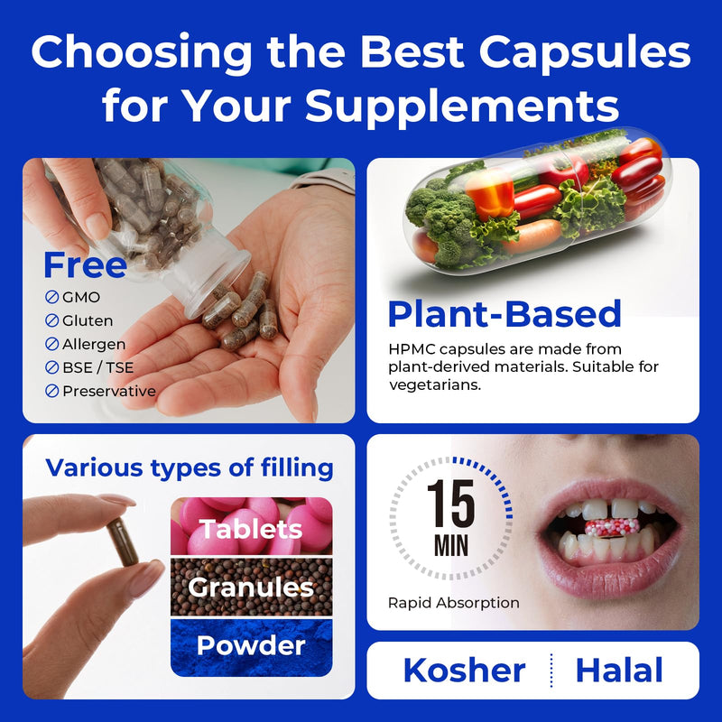 ATLEMISME Empty Vegan Capsules Size 1 – 100 Count | DIY Capsule Filling