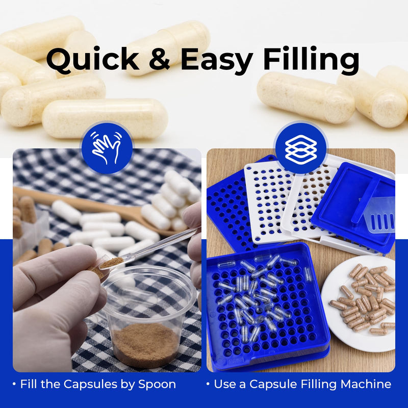 ATLEMISME Empty Vegan Capsules Size 1 – 100 Count | DIY Capsule Filling