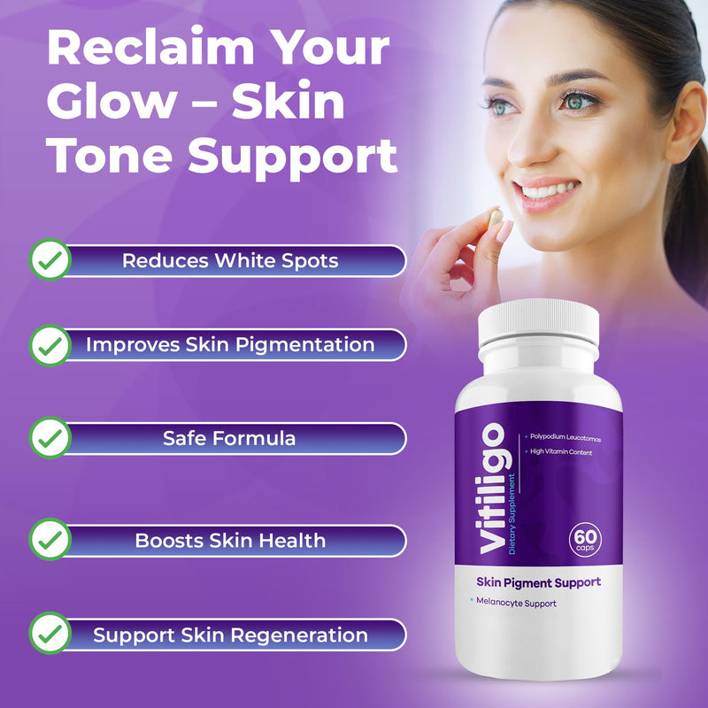 AURA VITAMINS Vitiligo Capsules – 60 Count | 1 Month Supply for Skin Pigmentation Support