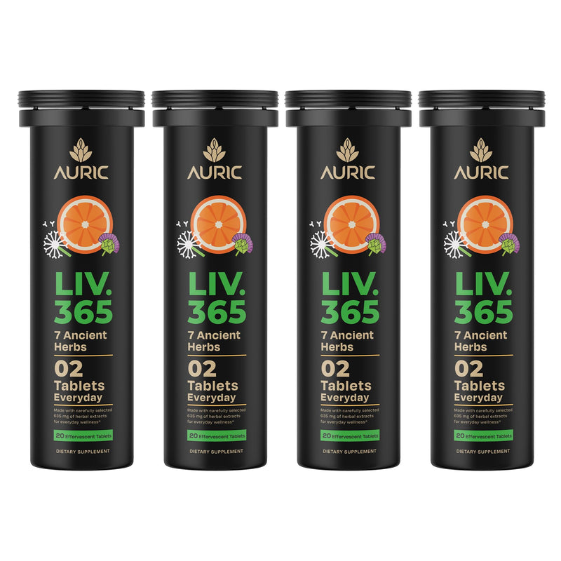 Auric Herbal Liver Support Supplement | Milk Thistle, Turmeric & More | 80 Tablets | Gluten-Free & Plant-Based