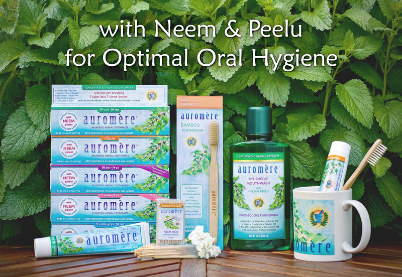 Auromere Ayurvedic Toothpaste – Licorice, Vegan, Fluoride Free, Neem & Peelu (4.16 oz) 4 Pack