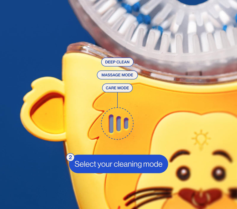 autobrush Kids Electric Toothbrush – ADA-Accepted U-Shaped, 5.1x Cleaner, 30s Clean, 360° Coverage, LED Lights & Music, Ages 3-5 (Lion)