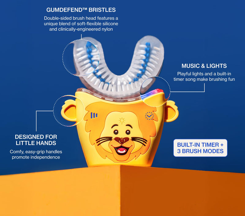 autobrush Kids Electric Toothbrush – ADA Accepted U-Shaped Toothbrush for Ages 6-8 | Clinically Proven Up to 5.1x Cleaner | Unicorn
