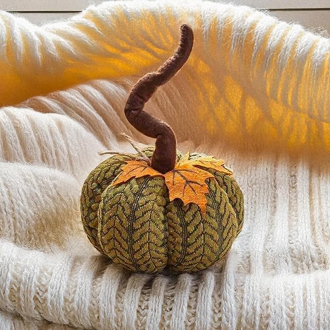 3 Pack Small Plush Pumpkin Autumn Halloween Decorations