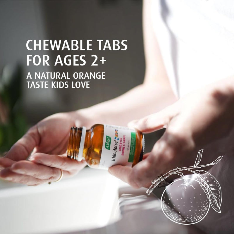 AVogel Echinaforce Junior Chewable Tabs – Organic Echinacea for Kids | Immune Support | 90 Tabs