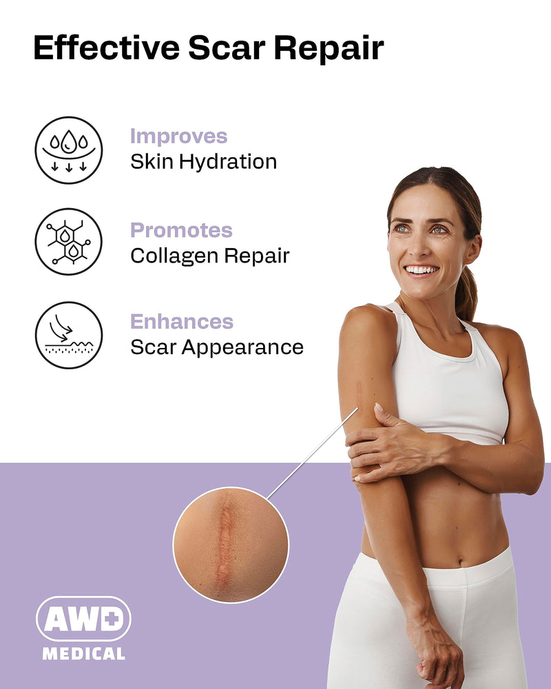 AWD Silicone Scar Tape Roll 60in – Medical-Grade Scar Tape for Surgical Scars, C-Section, Tummy Tuck, Reusable Scar Sheets