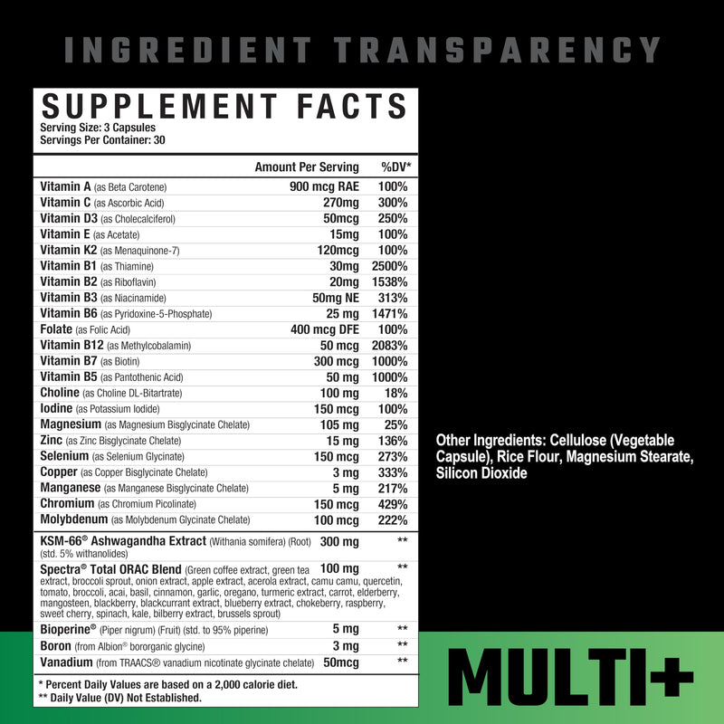 Axe & Sledge Multi Plus Multivitamin – 24 Bioavailable Vitamins, 90 Veggie Capsules