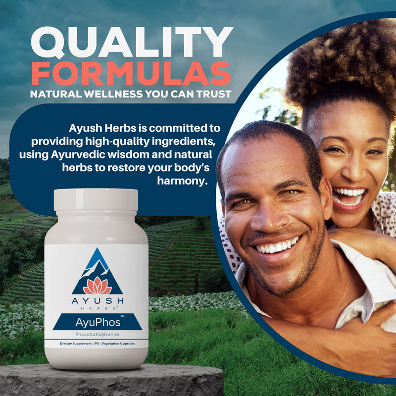 AyuPhos Phosphatidylserine Supplement - 200mg, Soy-Free, Brain & Memory Support - 90 Veg Capsules