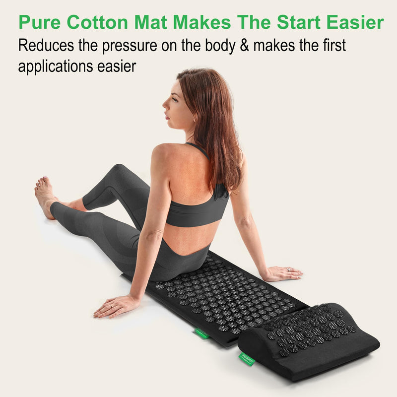 AyurMat Premium Acupressure Mat & Pillow Set - Eco Linen & Coconut Fiber