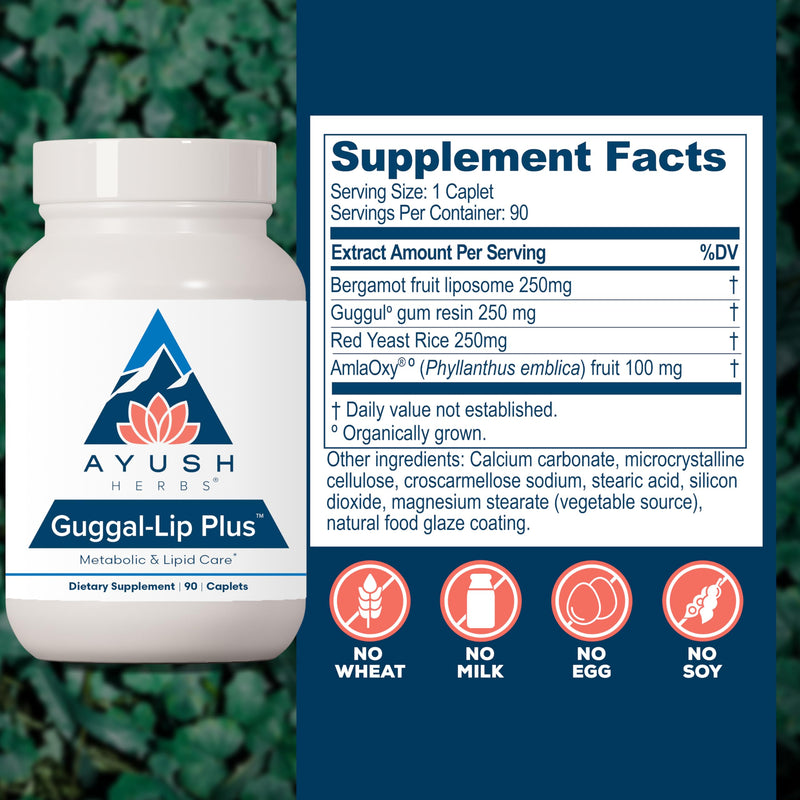 Ayush Herbs Guggal-Lip Plus – Metabolic Health Supplement for Men & Women, 90 Caplets