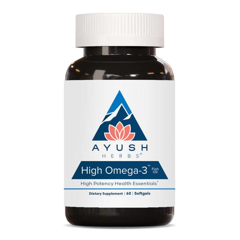 Ayush Herbs High Omega 3 - 1000mg Omega-3 Fish Oil, EPA & DHA | Lemon Flavor, 60 Softgels
