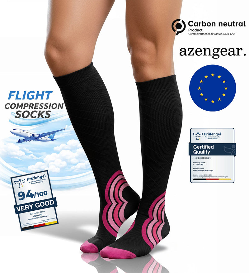Compression Socks for Women and Men - Seamless Toe, Padded Heel and Sole