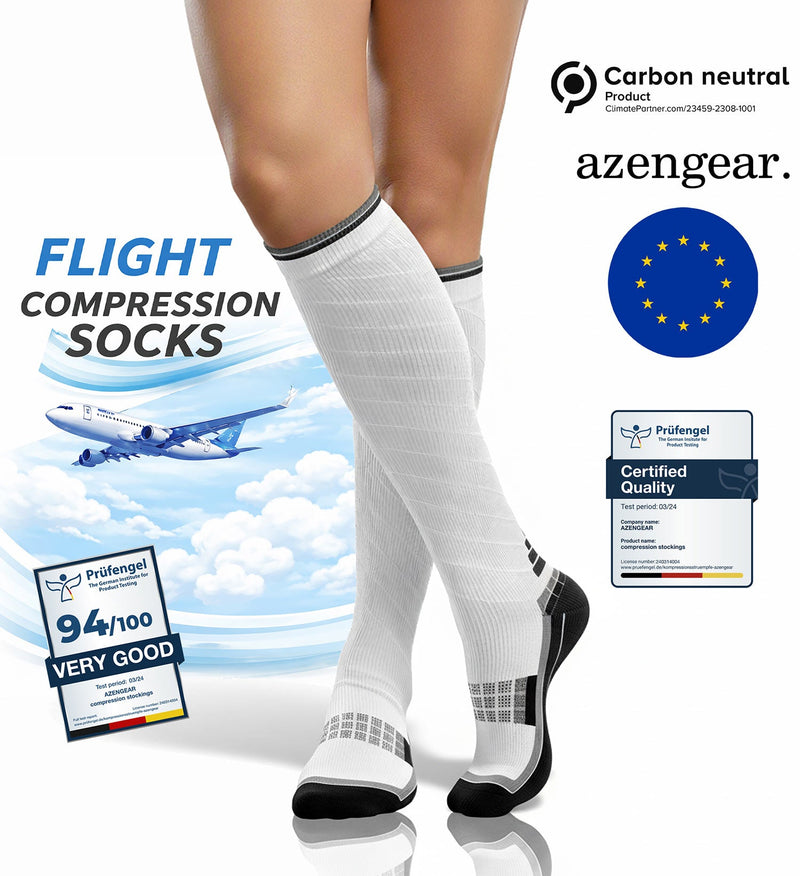 Compression Socks for Women & Men (20-30 mmHg), Knee-High Flight Socks