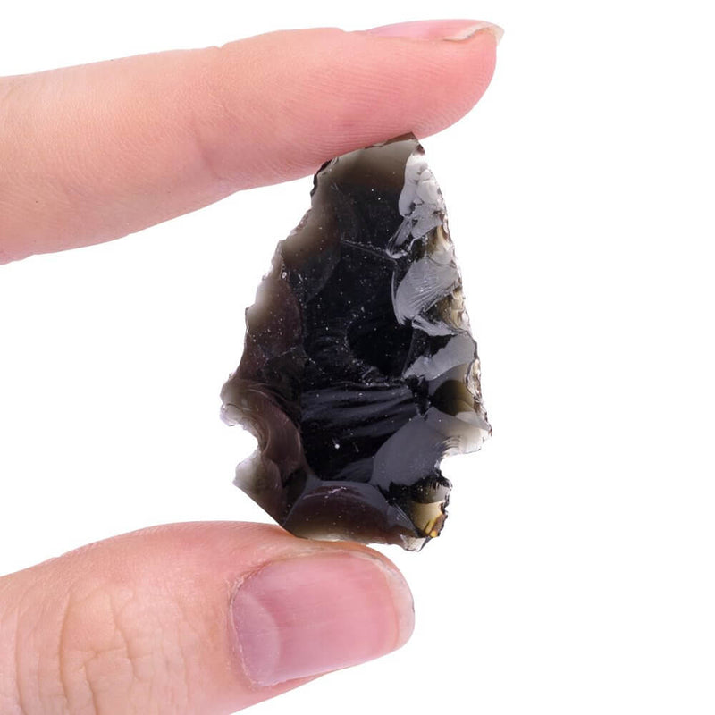 Obsidian Arrowhead Natural Volcanic Glass Collectible Crystal