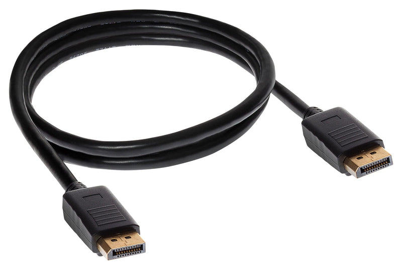 Maplin Lockable 4K Ultra HD DisplayPort Cable - Black, 1m