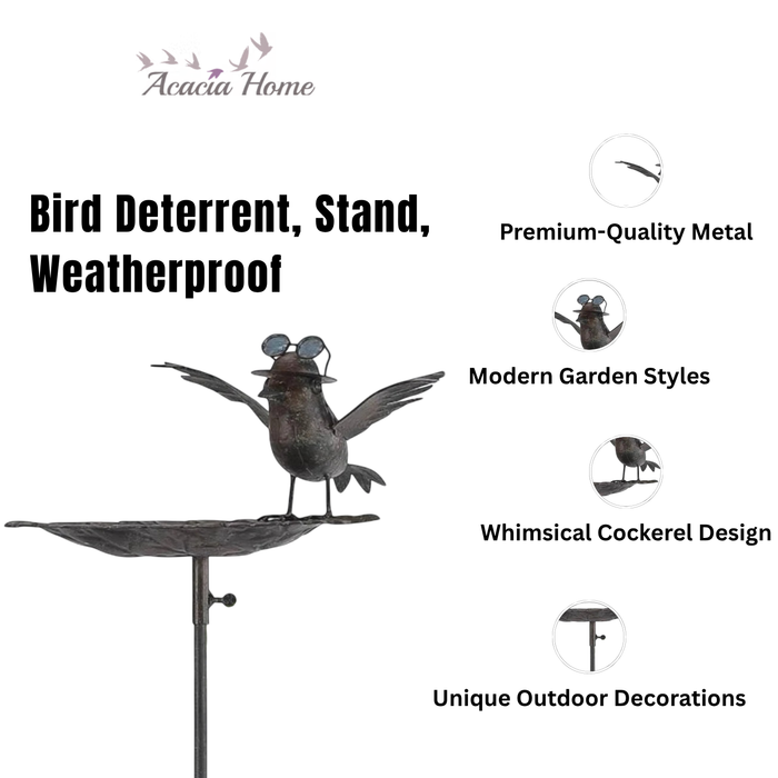 50" METAL BIRD FEEDER GARDEN STAKE