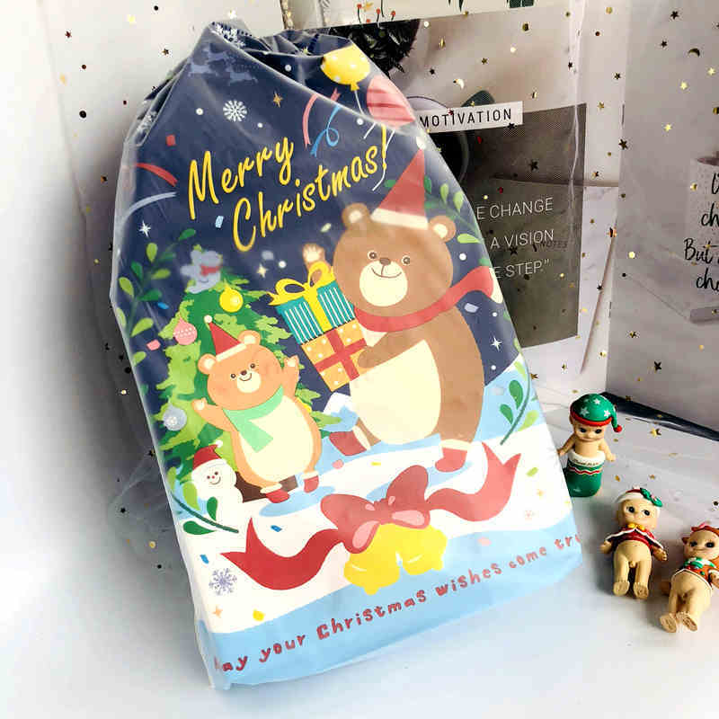 Japanese Style Christmas Drawstring Bear Bag