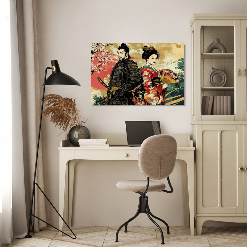 Samurai and Geisha Canvas
