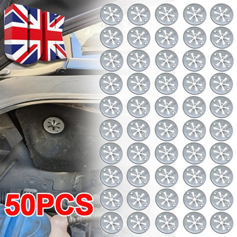 50X Undertray Exhaust Heat Shield Metal Spring Washer Fixing Clip Nut Fit For VW