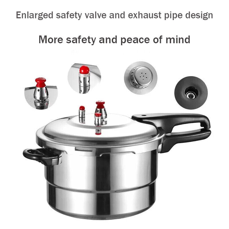 7LHome Dual Handle Aluminum Pressure Cooker Kitchen Catering Cookware UK