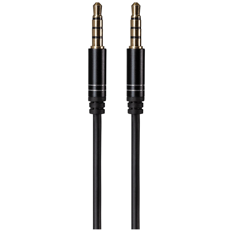 Maplin 3.5mm Aux Stereo 4 Pole Jack Plug to 3.5mm 4 Pole Jack Plug Cable - Black, 3m