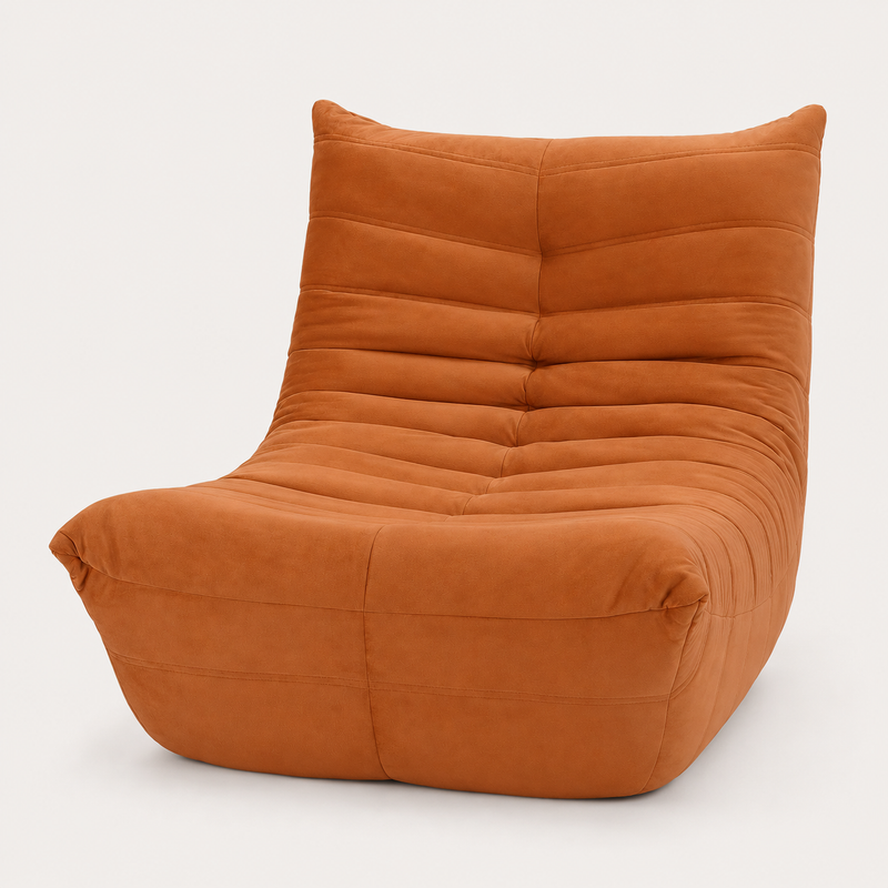 Caramel Brown Togo Inspired Floor Lounge Chair