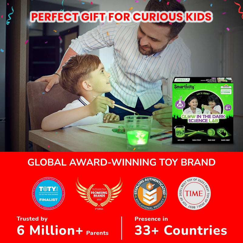 Smartivity Glow In The Dark DIY STEM Kit | 20 Glowsome Experiments