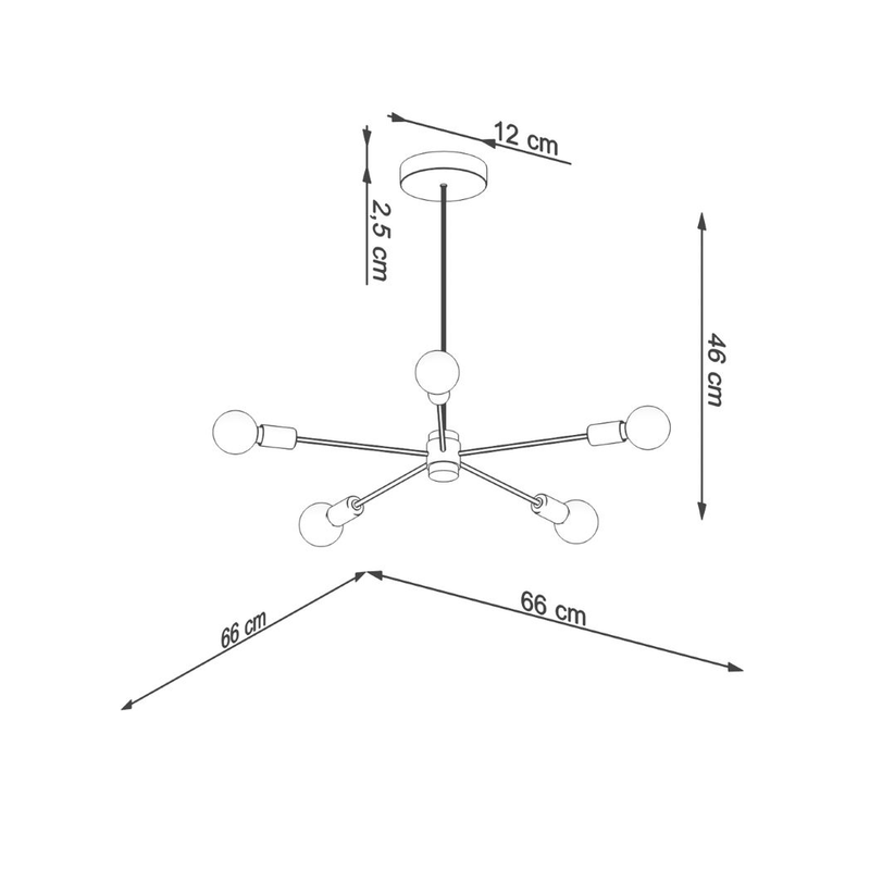 Chandelier steel Lango modern Design E27