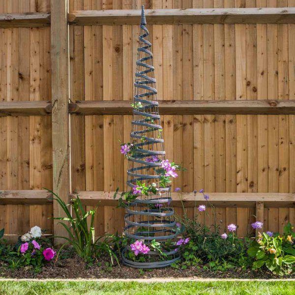 1.2m Large Garden Metal Faux Rattan Obelisk