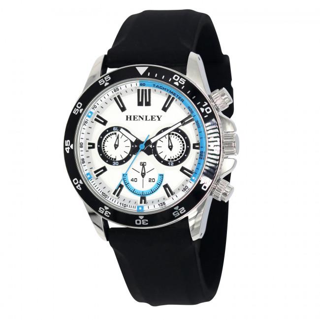 Henley Mens Sports Decorative mini eye dials Silicone Watch Blue H02226.6