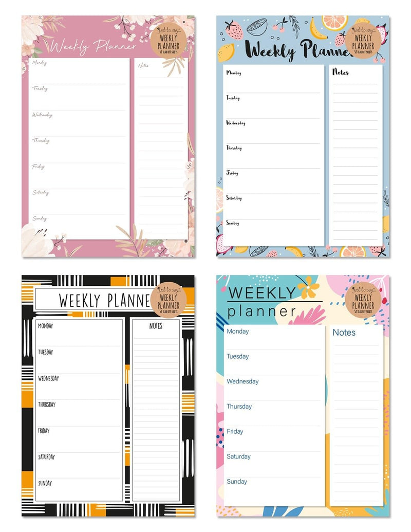 Compact - 1x A4 Flowers Layout Weekly Planner Pad Design at Random