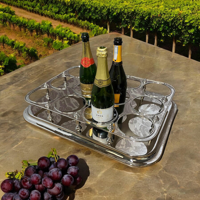 49CM NICKLE PLATED BOTTLE STAND