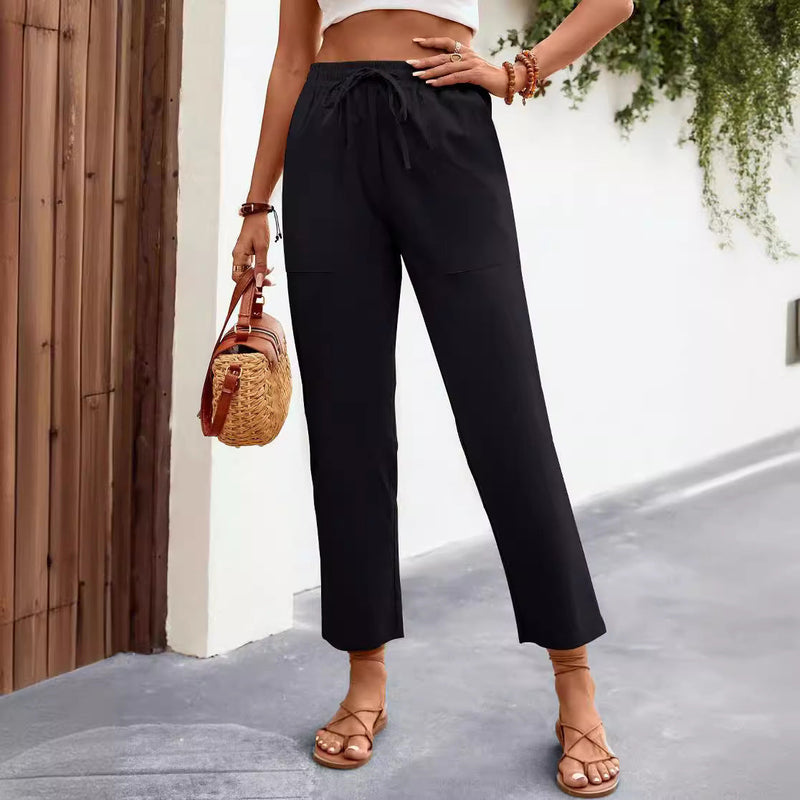 Women's New Lace-up Drawstring Loose Casual Pants