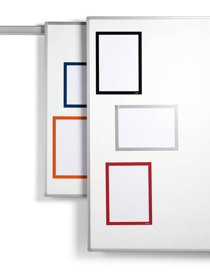 Durable DURAFRAME Magnetic Document Signage Frame for Metal | 5 Pack | A4 Blue