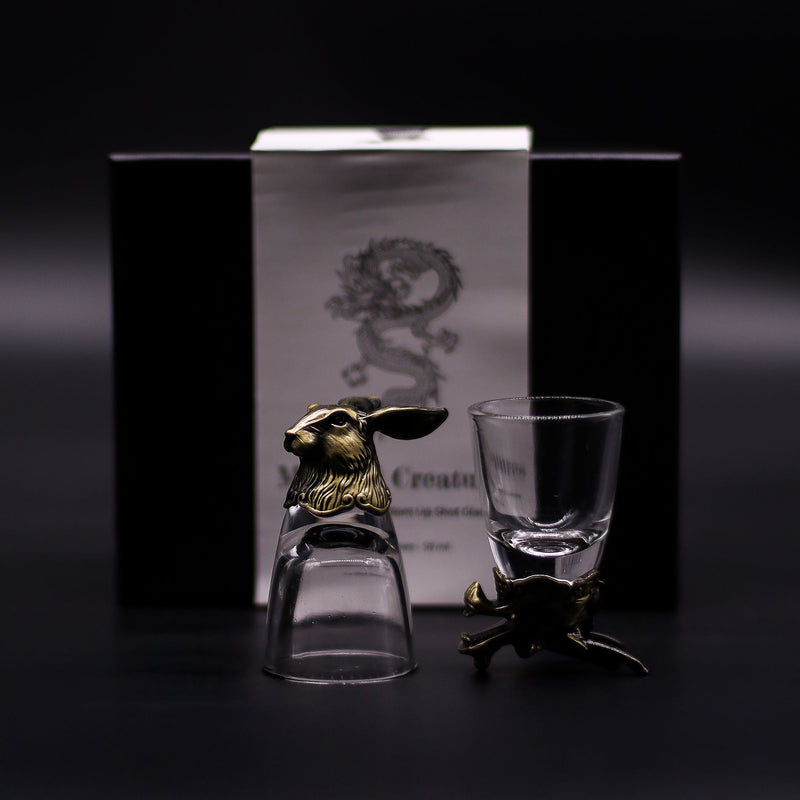 Gift Set of 6 Shot Glasses (50ml) - Mystical Creatures - Antique Bronze