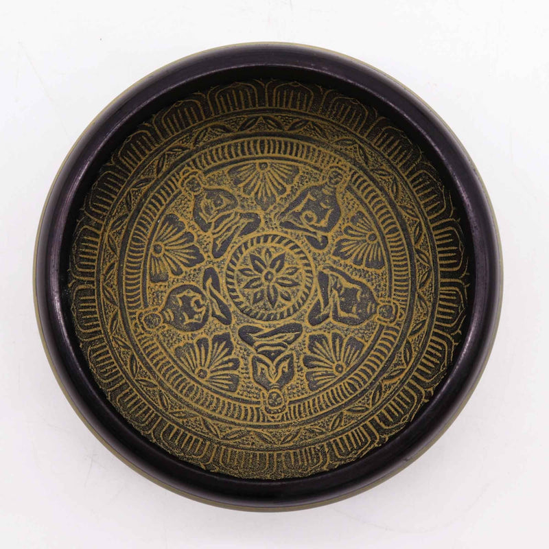 Earth Powder Singing Bowl - Mantra Five Buddha