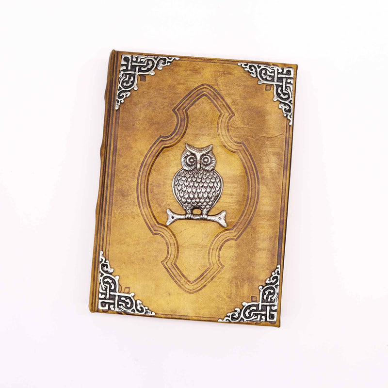 Heafty Coffee Tan Journal with Zinc Owl